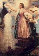 A Girl Feeding Peacocks, Lord Frederic Leighton